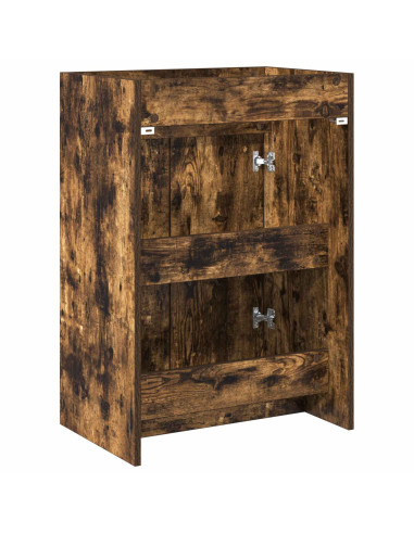 Mobiletto da Bagno Sotto Lavabo Rovere Fumo 56 x 37,5 x 81 cm