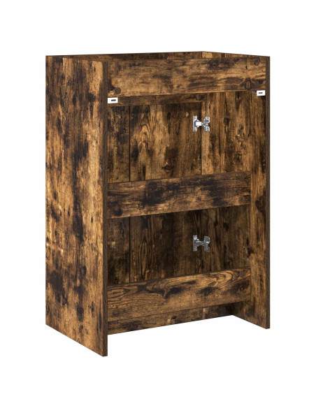 Mobiletto da Bagno Sotto Lavabo Rovere Fumo 56 x 37,5 x 81 cm