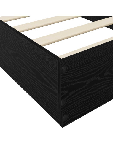 Struttura letto a pavimento Rovere Nero 80 x 200 cm