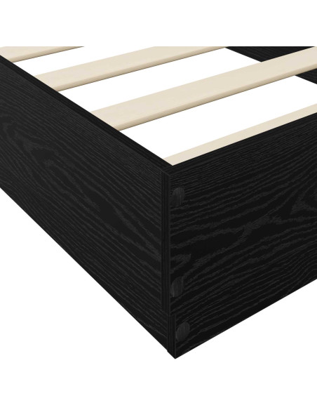 Struttura letto a pavimento Rovere Nero 80 x 200 cm