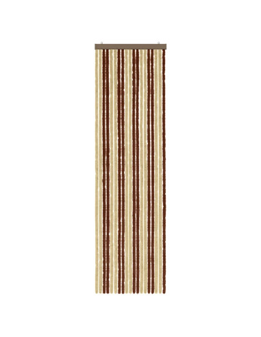 Tenda per insetti in chenille Marrone e Beige 56 x 200 cm