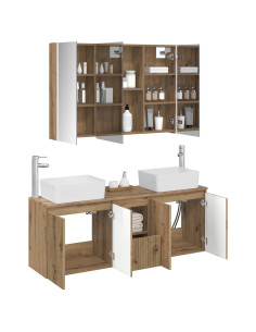 Set di Armadi da Bagno 4 pcs Rovere Artigianale 2