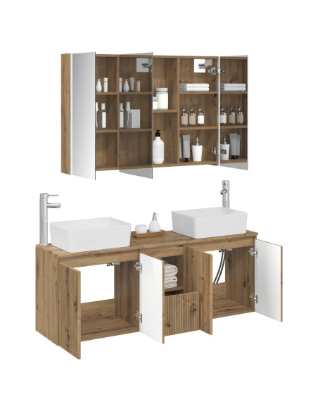 Set di Armadi da Bagno 4 pcs Rovere Artigianale
