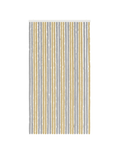 Tenda per insetti in chenille Grigio e Beige 118 x 220 cm