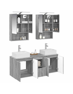 Set di Armadi da Bagno 5 pcs Sonoma grigio Legno ingegnerizzato 2