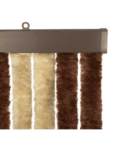 Tenda per insetti in chenille Marrone e Beige 56 x 200 cm
