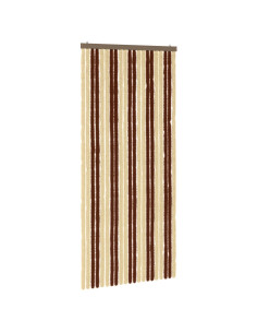 Tenda per insetti in chenille Marrone e Beige 90 x 200 cm 2