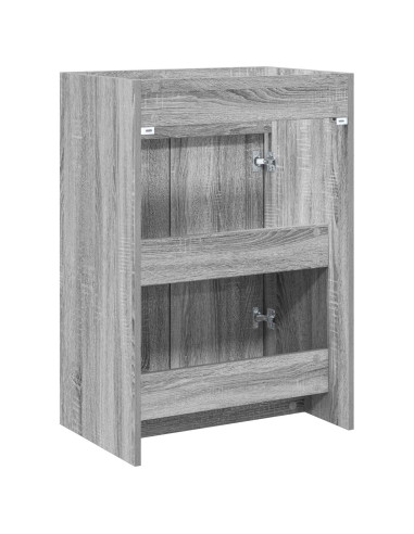 Mobiletto da Bagno Sotto Lavabo Sonoma grigio 56 x 37,5 x 81 cm
