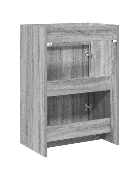 Mobiletto da Bagno Sotto Lavabo Sonoma grigio 56 x 37,5 x 81 cm