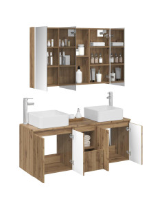 Set di Armadi da Bagno 4 pcs Rovere Artigianale 2