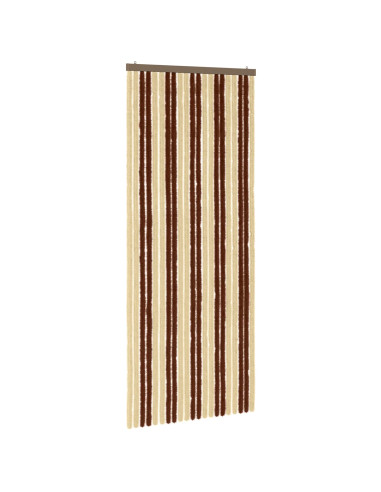 Tenda per insetti in chenille Marrone e Beige 90 x 220 cm