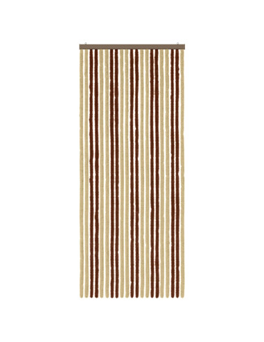 Tenda per insetti in chenille Marrone e Beige 90 x 220 cm