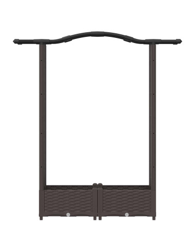 Letto Rialzato con Griglia e Tetto Marrone 124 x 40 x 125 cm PP