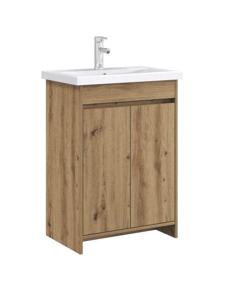 Mobiletto da Bagno Sotto Lavabo Rovere Artigianale