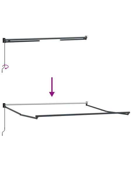 Tenda retrattile Tortora 5 x 3 m 100% Poliestere e Alluminio