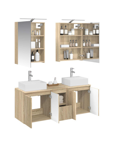 Set di Armadi da Bagno 5 pcs Rovere Sonoma Legno ingegnerizzato
