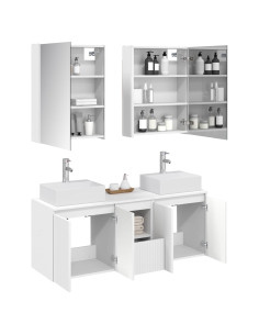 Set di Armadi da Bagno 5 pcs Bianco Legno ingegnerizzato 2
