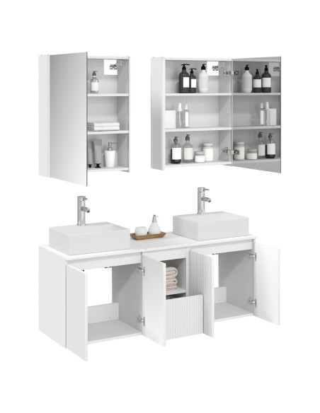 Set di Armadi da Bagno 5 pcs Bianco Legno ingegnerizzato