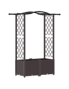 Letto Rialzato con Griglia e Tetto Marrone 125 x 40 x 138 cm PP 2