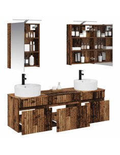 Set di Armadi da Bagno 5 pcs Legno antico 50 x 14,5 x 70 cm 2