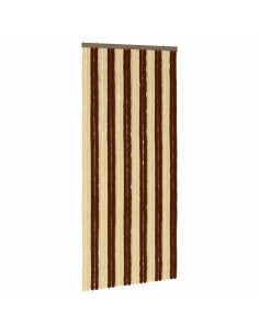 Tenda per insetti in chenille Marrone e Beige 100 x 220 cm 2