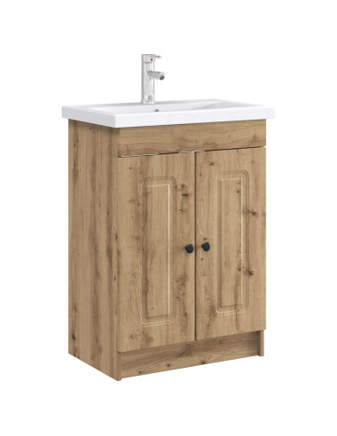 Mobiletto da bagno sotto il lavello Rovere Artigianale