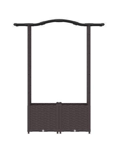 Letto Rialzato con Griglia e Tetto Marrone 125 x 40 x 138 cm PP