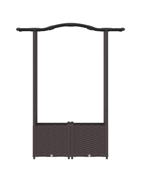 Letto Rialzato con Griglia e Tetto Marrone 125 x 40 x 138 cm PP