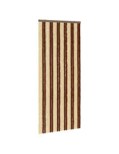 Tenda per insetti in chenille Marrone e Beige 100 x 230 cm 2