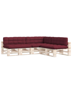 Cuscini per Divano Pallet 7 pz Rosso Vino 2