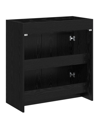Mobiletto da Bagno Sotto Lavabo Rovere Nero 78,5 x 37,5 x 81 cm