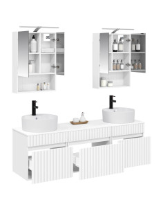 Set di Armadi da Bagno 5 pcs Bianco 50 x 14,5 x 70 cm 2
