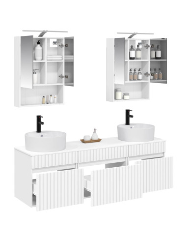 Set di Armadi da Bagno 5 pcs Bianco 50 x 14,5 x 70 cm