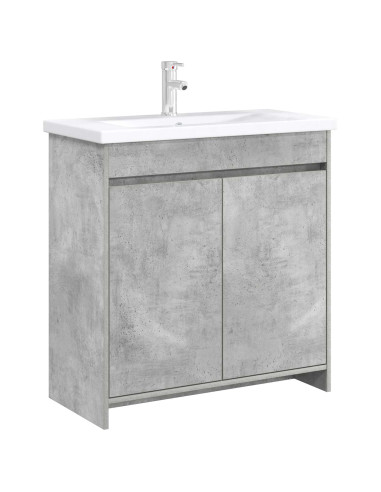 Mobiletto da Bagno Sotto Lavabo Grigio Cemento