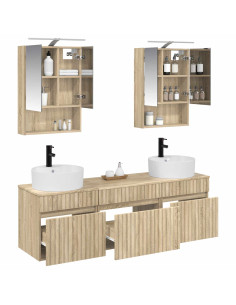 Set di Armadi da Bagno 5 pcs Rovere Sonoma 50 x 14,5 x 70 cm 2