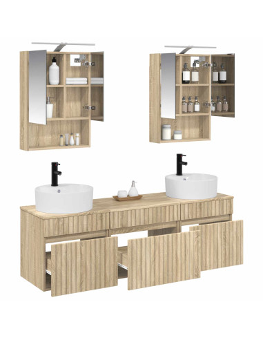 Set di Armadi da Bagno 5 pcs Rovere Sonoma 50 x 14,5 x 70 cm