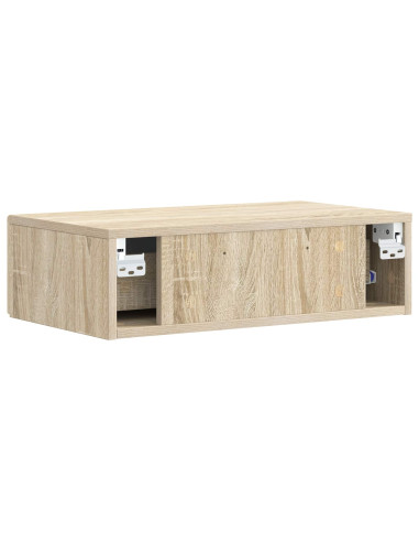 Tavolino da Parete Laterale Rovere Sonoma 59 x 34,5 x 17 cm