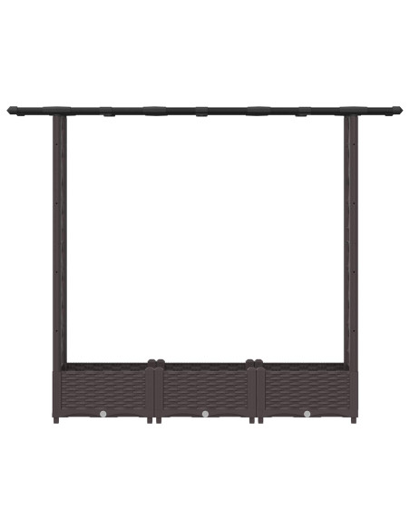 Letto Rialzato con Griglia e Tetto Marrone 164 x 40 x 123 cm PP
