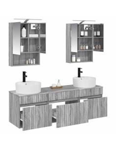 Set di Armadi da Bagno 5 pcs Sonoma grigio 50 x 14,5 x 70 cm 2