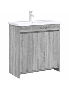 Mobiletto da Bagno Sotto Lavabo Sonoma grigio 2