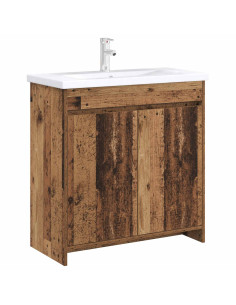 Mobiletto da Bagno Sotto Lavabo Legno antico 2