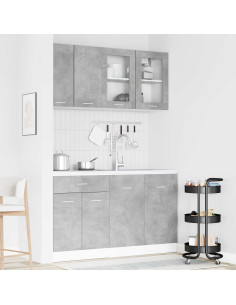 Unità Cucina Lyon 4 pcs Grigio Cemento Legno ingegnerizzato