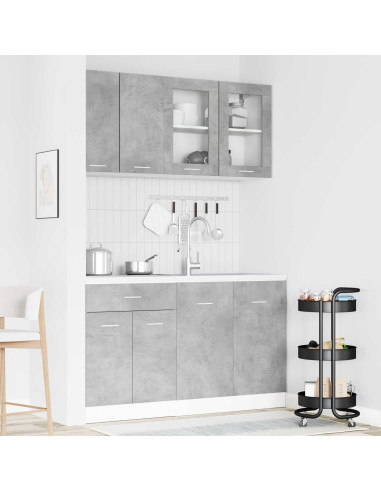 Unità Cucina Lyon 4 pcs Grigio Cemento Legno ingegnerizzato