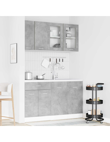 Unità Cucina Lyon 4 pcs Grigio Cemento Legno ingegnerizzato