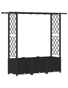 Letto Rialzato con Griglia e Tetto Nero 162,5 x 40 x 138 cm PP 2