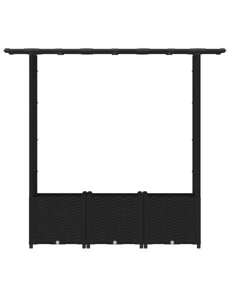 Letto Rialzato con Griglia e Tetto Nero 162,5 x 40 x 138 cm PP