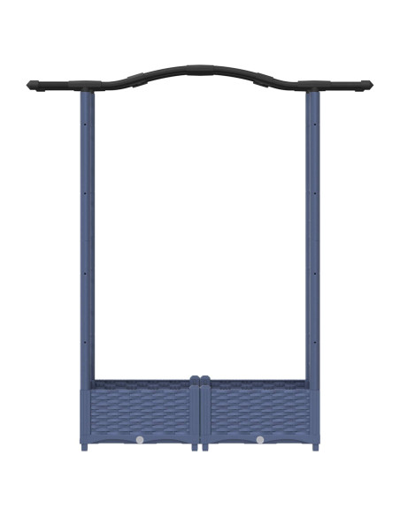 Letto Rialzato con Griglia e Tetto Grigio 124 x 40 x 125 cm PP