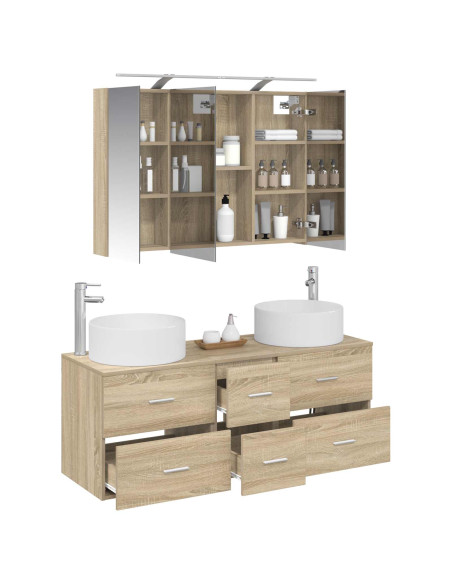 Set di mobili per il bagno 4 pcs Rovere Sonoma