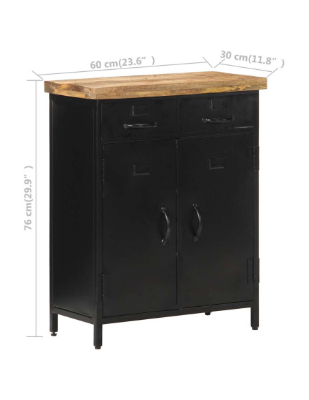 Credenza 60x30x76 cm in Legno di Mango Grezzo