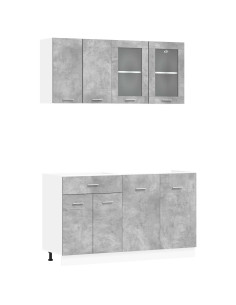 Unità Cucina Lyon 4 pcs Grigio Cemento Legno ingegnerizzato 2